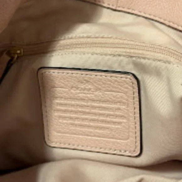 COACH F35723 Phoebe Dusty Pink Pebbled Leather Shoulder Handbag